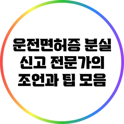 운전면허증 분실 신고: 전문가의 조언과 팁 모음