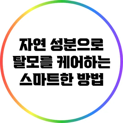 자연 성분으로 탈모를 케어하는 스마트한 방법