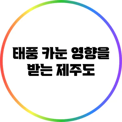 태풍 카눈 영향을 받는 제주도